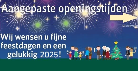 27 december t/m 3 januari gesloten